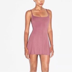 SKIMS *NWT SMOOTH LOUNGE SKIMPY STRAP MINI DRESS |COLOR: REDWOOD | SIZE: XXS